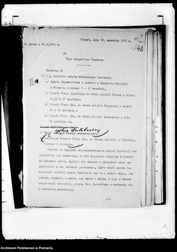 Obraz 5 z jednostki "Konferencje naczelników wydziałów protokoły zebrań periodycznych naczelników władz i urzędów niezespolonych/"