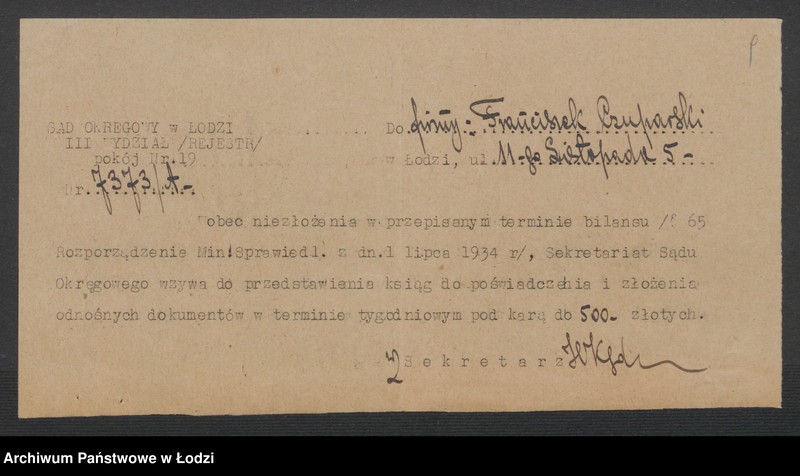 Obraz 11 z jednostki "Franciszek Czuparski- sprzedaz gazet, kalendarzy i starego papieru"