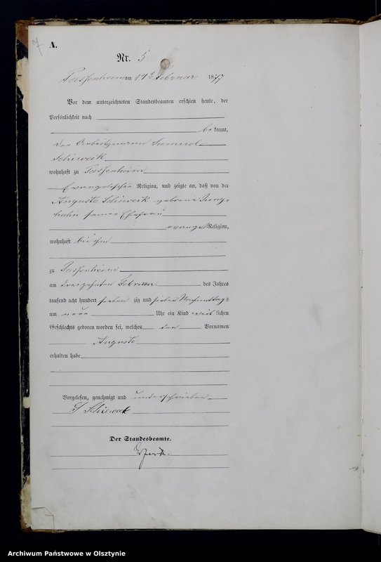 Obraz 9 z jednostki "Geburts-Haupt-Register Nr 1 - 78"