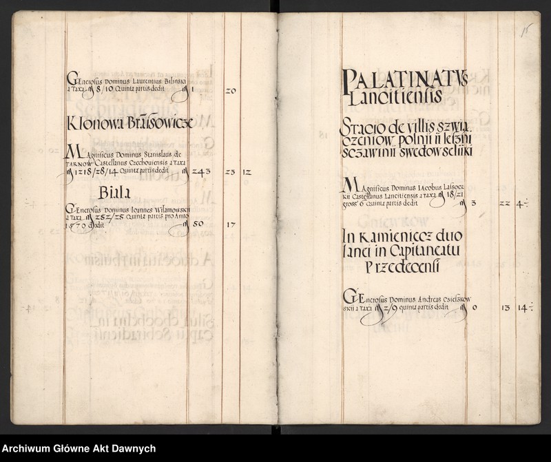 image.from.unit.number "Sumariusz pieniędzy i rejestr retenty piątej części z dochodów dóbr stołowych z terenów całej Rzeczpospolitej."