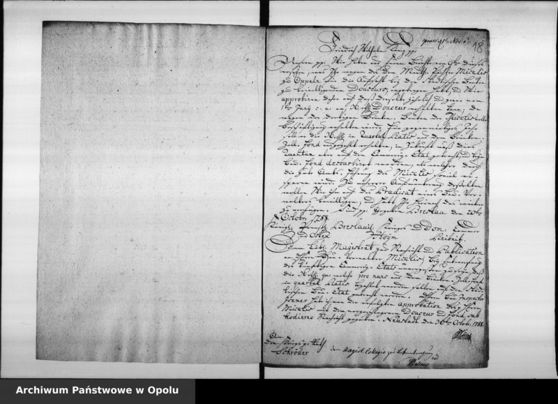 Obraz 15 z jednostki "Acta des Magistrats zu Oppeln von Anstellung der städtischen Baubeamten als des Bauinspectors, Zimmer, Maurermeisters, Aufsehers"