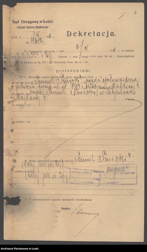 Obraz 8 z jednostki "Samuel Sinicki- sprzedaż opałowego drzewa i farbiarnia"