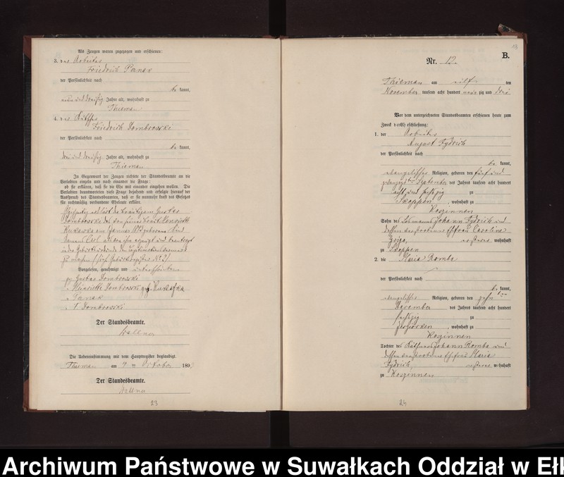 image.from.unit.number "Heiraths-Neben-Register des Preussischen Standes-Amtes Rydzewen Kreis Loetzen"