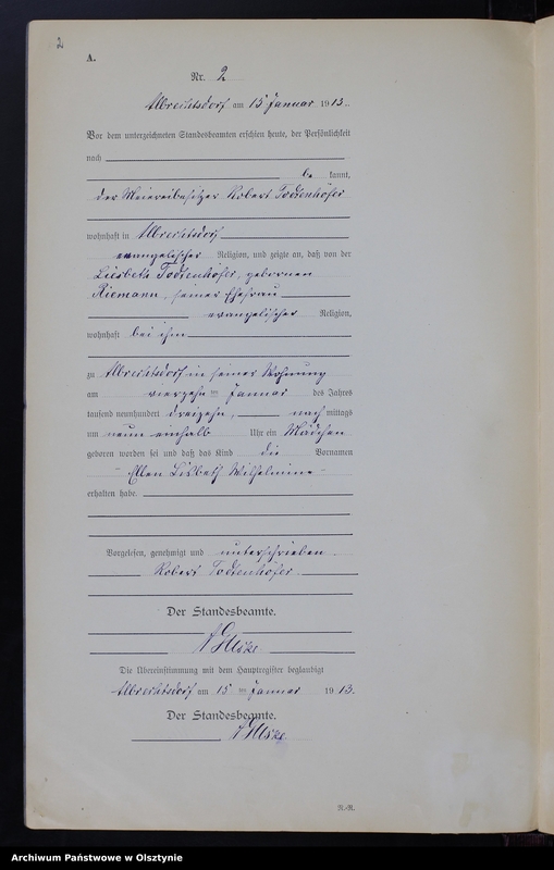 image.from.unit.number "Geburts-Neben-Register Nr 1 - 34 [ Księga urodzeń - wtóropis ]"