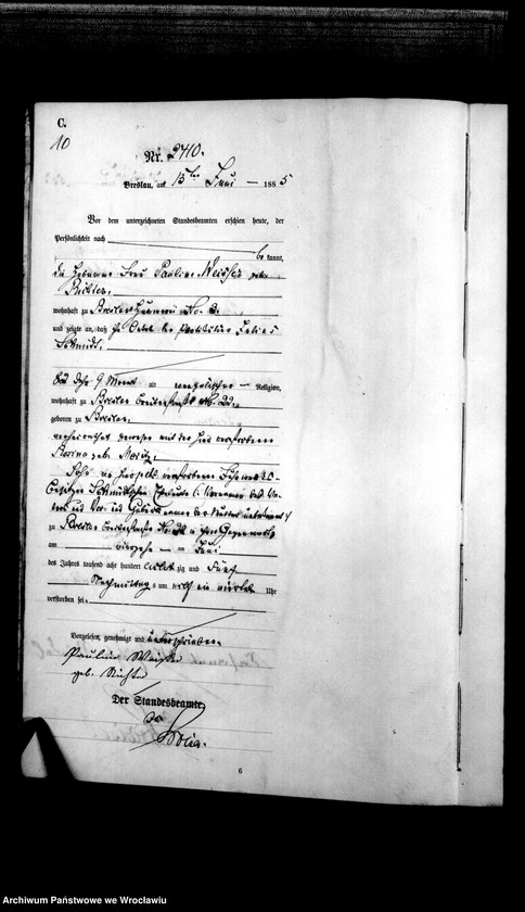 image.from.unit.number "Sterbe-Haupt-Register Breslau I 1885 Band 7"