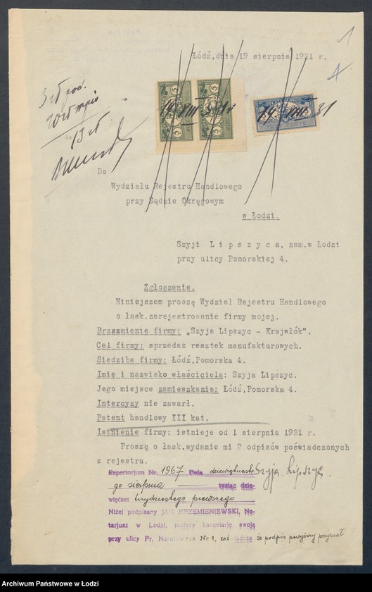 Obraz 3 z jednostki "Szyja Lipszyc –Krajwłók – sprzedaż resztek manufaktury"