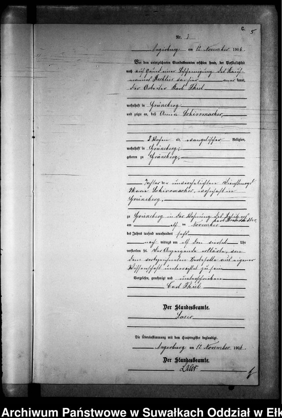 image.from.unit.number "Sterbe-Neben-Register des Preussischen Standes-Amtes Gr. Strengeln Kreis Angerburg"