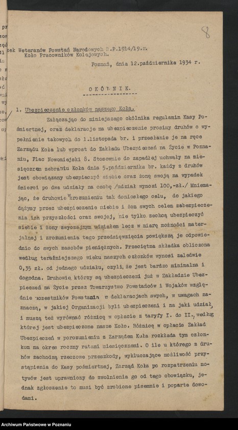 image.from.unit.number "Okólniki i zarządzenia Zarządu Głównego i Okręgu Związku Powstańców Wielkopolskich."