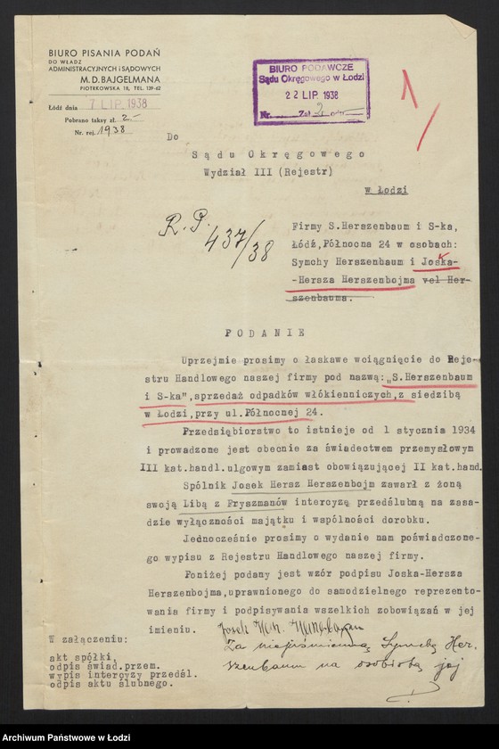 Obraz 3 z jednostki "Symcha Herszenbaum, Josek Hersz Herszenbojm- sprzedaż odpadków włókienniczych"