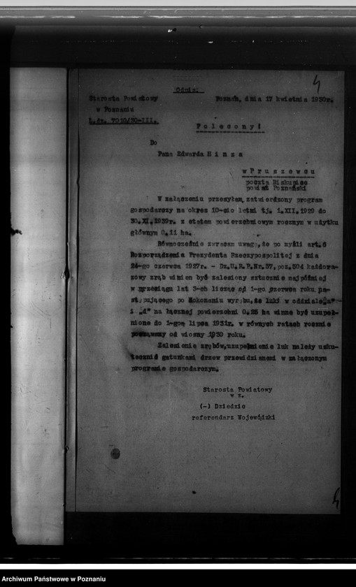 Obraz 8 z jednostki "Program urządzenia gospodarstwa leśnego dla lasu w gminie Pruszewice powiat poznański /wł. Hinz Edward/ 1929-1939"
