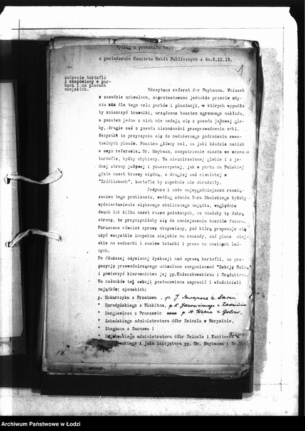 Obraz 5 z jednostki "Protokoły [z posiedzeń Komitetu Robót Publicznych, Komisji Wykonawczej przy Sekcji Rolnej, Zebrania Międzywydziałowe oraz Sekcji Rolnej]"