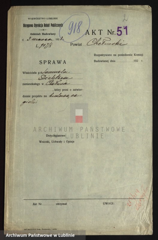 image.from.unit.number "[Projekt cegielni S. Dichtera w Okszowie, pow. chełmski]"