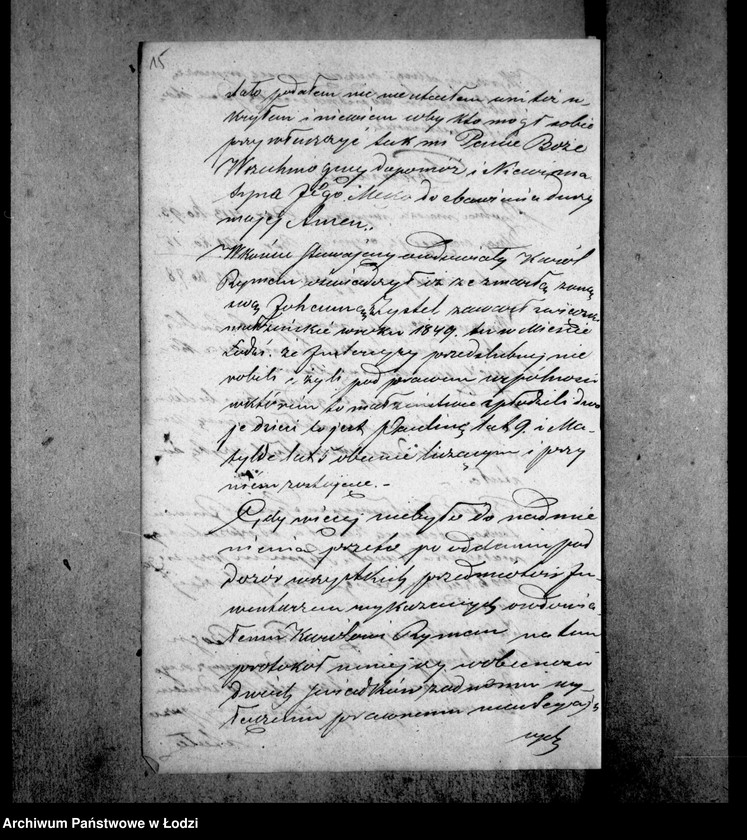 Obraz 19 z jednostki "Akta tyczące się ustanowienia opieki nad nieletnimi Pauliną i Matyldą Ryman po zmarłej Johannie z Zystlów Ryman"