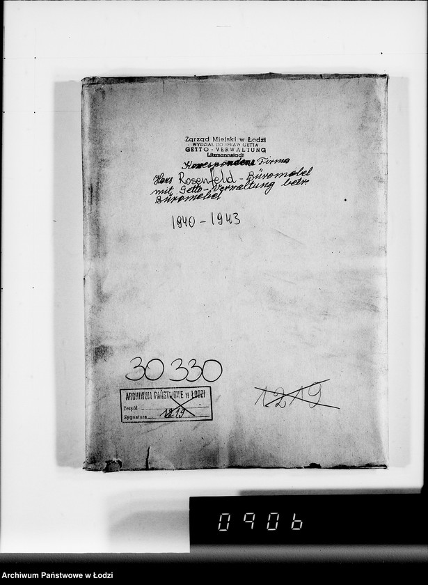 Obraz 4 z jednostki "Korrespondenz Firma Hans Rosenfeld-Büromebel mit Getto-Verwaltung betr.Büromebel"