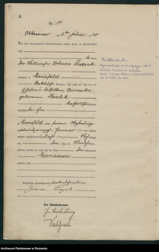 Obraz 17 z jednostki "Geburts-Haupt-Register"