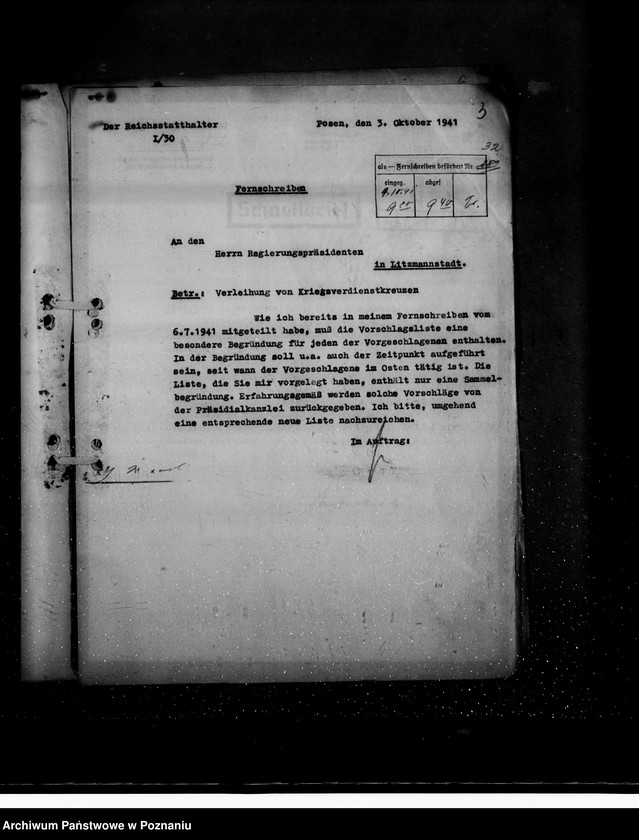 Obraz 7 z jednostki "Kriegsverdienstkreuze- Regierungspräsident Litzmannstadt (Łódź)"