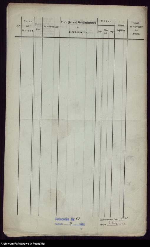 Obraz 5 z jednostki "Duplikat des Todtenregisters"