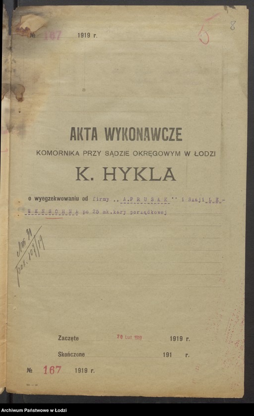 Obraz 10 z jednostki "Szaja Lewensohn, Dawid Merzel- skład skóry"