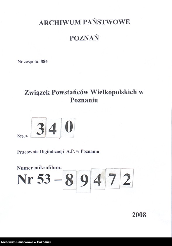 Obraz 1 z jednostki "Powstanie Wielkopolskie w 1918-1919 w Środzie. Spis członków."