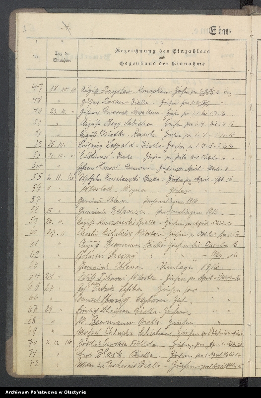 image.from.unit.number "Tagebuch der Kirchen Kasse zu Bialla"
