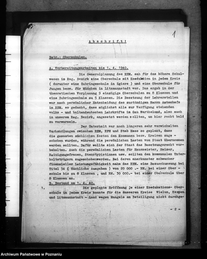 Obraz 5 z jednostki "Sprawozdanie o sytuacji szkół średnich w rejencji łódzkiej"