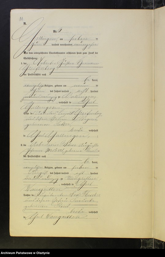 image.from.unit.number "Heirats-Neben-Register Nr 1 - 26 [ Księga małżeństw - wtóropis ]"