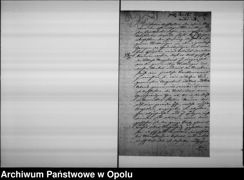 Obraz 5 z jednostki "Acta des Magistrats zu Oppeln betreffend den Verkauf der Mauern von der Abgebrandten Reitbahn, Planirung des Platzes und Instandsetzung der dortigen Stadtmauer Vol. I 1817-1823"