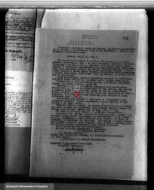 Obraz 14 z jednostki "Sprawa lasów majątku Sacały powiat kolski gmina Koźmin"