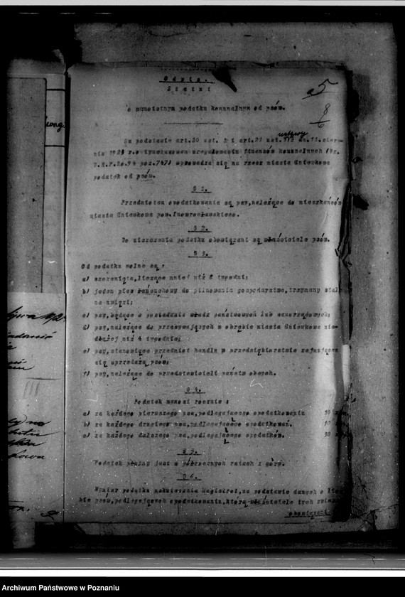 Obraz 12 z jednostki "Miasto Gniewkowo Podatki komunalne /ustawa z dnia 11.8.1923 Dz. URP nr 94 poz. 747/"