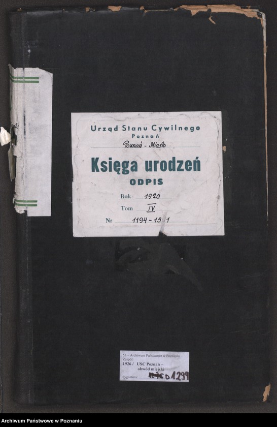 Obraz 2 z jednostki "Księga urodzeń odpis tom IV [Rejestr poboczny urodzeń]"