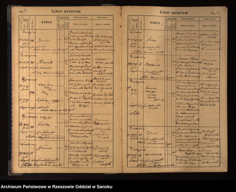 image.from.unit.number "Księgi metrykalne urodzeń, małżeństw i zgonów miejscowości z Parafii Rzymsko-katolickiej w Rymanowie (Rymanów, Posada Dolna, Posada Górna, Głebokie, Sieniawa, Zmysłówka, Deszno, Ladzin, Wróblik Królewski i Szlachecki-pojedyncze wpisy)"