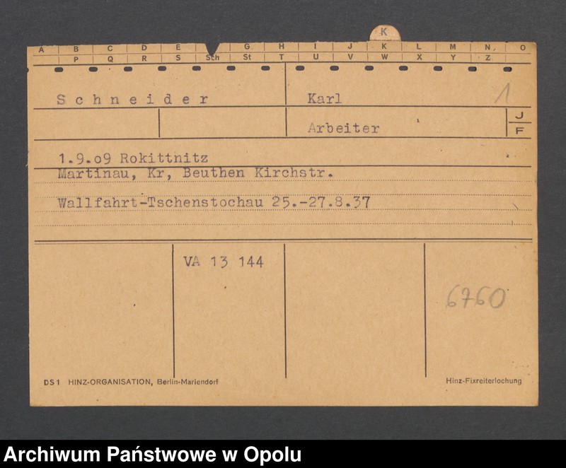 Obraz 3 z jednostki "[Schneider Karl, ur. 1.9.1909 Rokittnitz]"