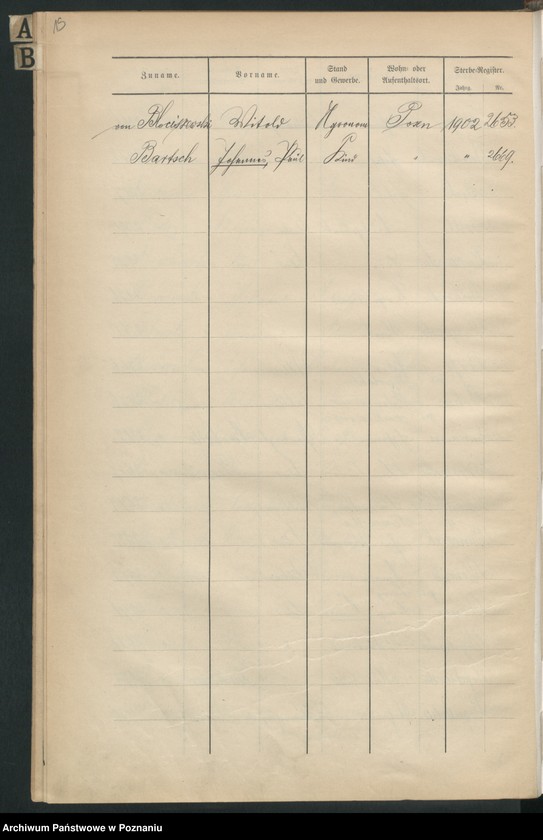 Obraz 18 z jednostki "Spis alfabetyczny zgonów"