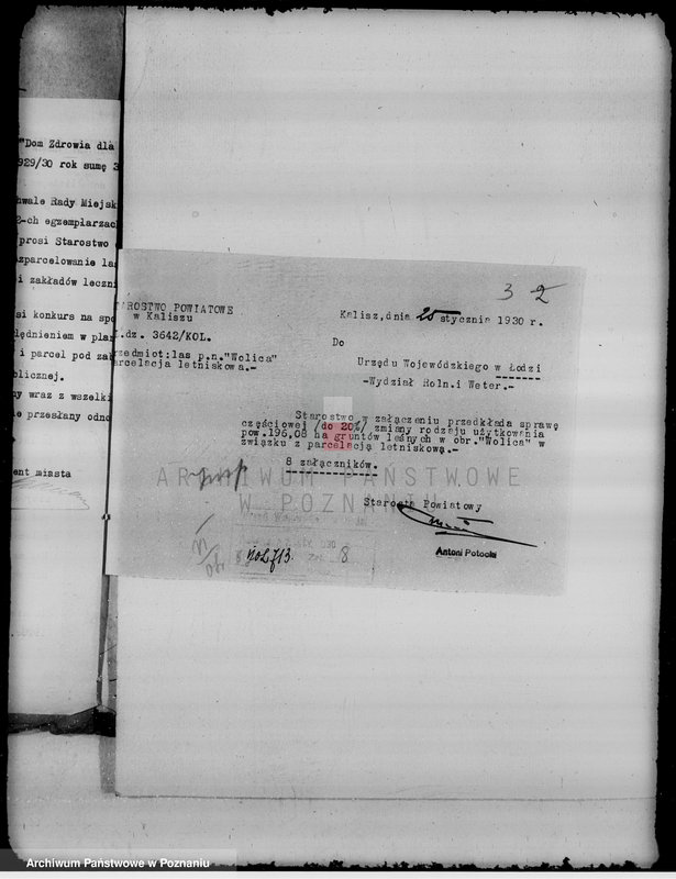 Obraz 7 z jednostki "Sprawa częściowej zmiany użytkowania 196,08 ha gruntów leśnych miasta Kalisza dla celów parcelacji letniskowej"