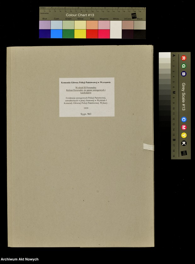 image.from.unit.number "Ewidencja szeregowych Policji Państwowej, zatrudnionych w pracy biurowej w Wydziale I Komendy Głównej Policji Państwowej. Wykazy."