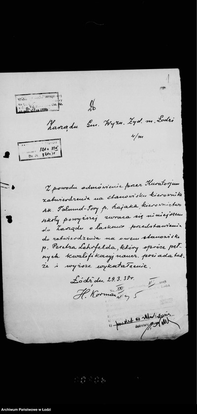 Obraz 5 z jednostki "Sprawy Talmud Tory przy ul. Goplańskiej N. 26"