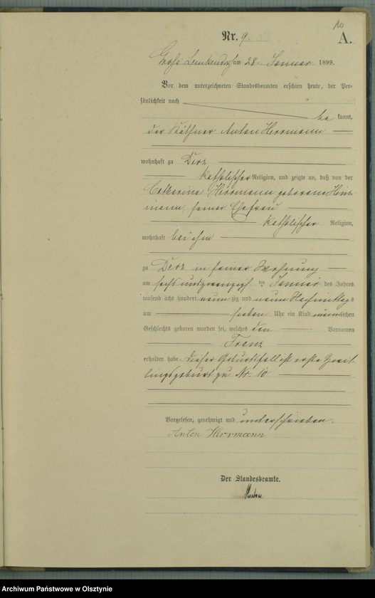 image.from.unit.number "Geburts-Haupt-Register Nr 1 - 98"