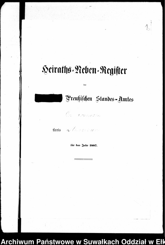 image.from.unit.number "Heiraths-Neben-Register des Preussischen Standes-Amtes Gr. Strengeln Kreis Angerburg"