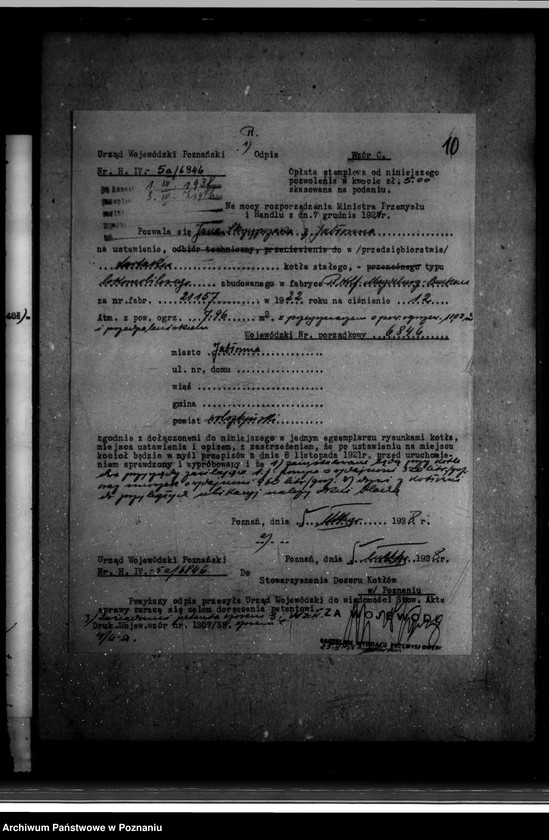 Obraz 14 z jednostki "Tartak J. Skrzypczaka w Jabłonnie powiat wolsztyński nr woj. kotła 6846"