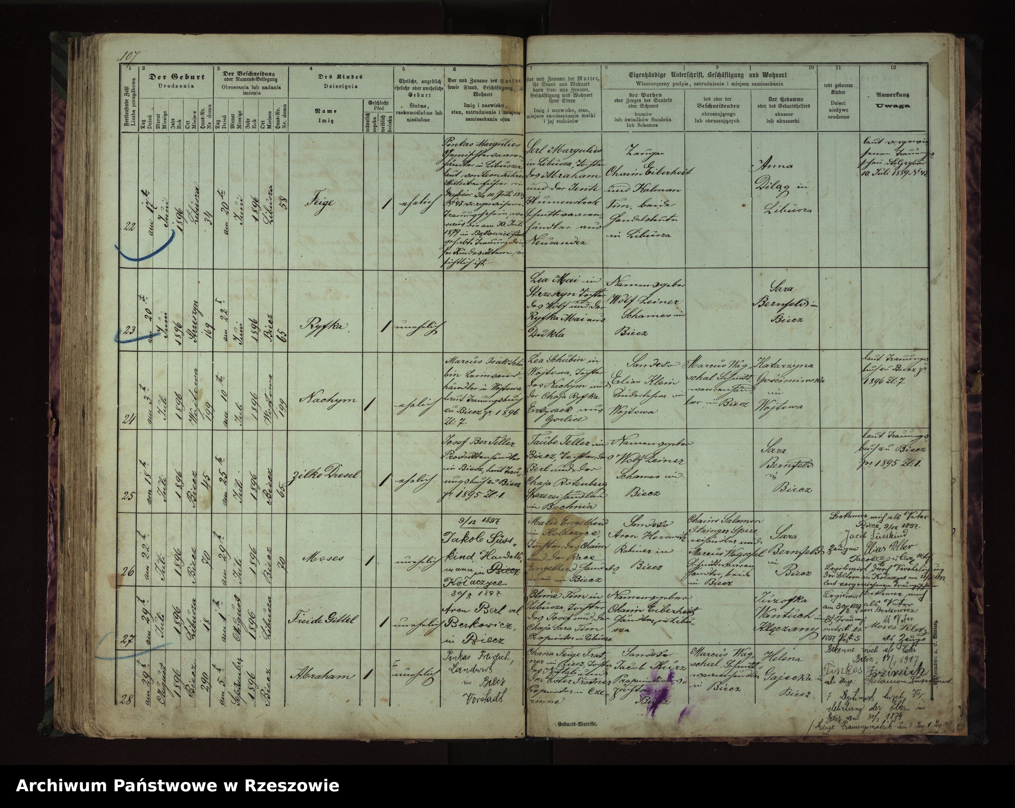 Skan z jednostki: Księga urodzeń