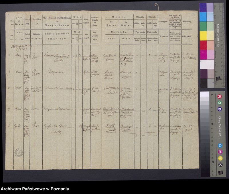 Obraz 3 z jednostki "Duplikat des Verzeichnisses der Verstorbenen"