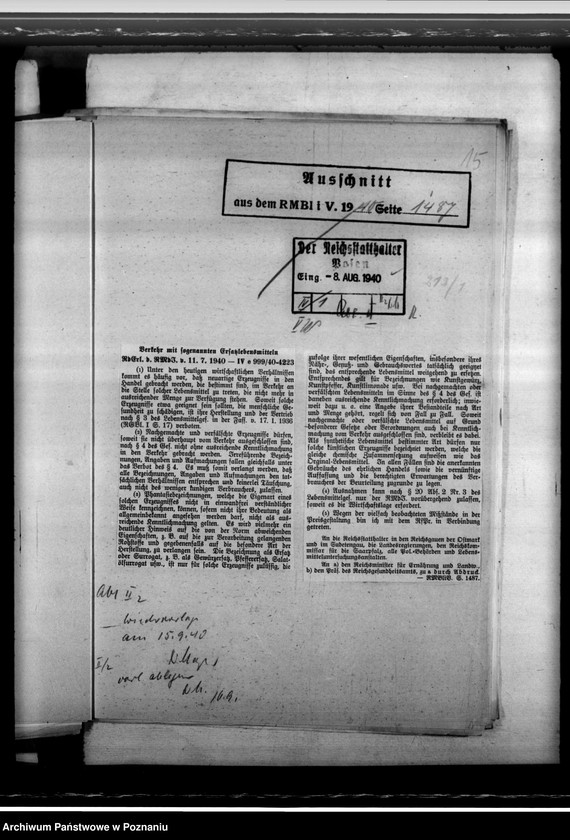 Obraz 19 z jednostki "Lebensmittelgestzgebung. Gewerbeaufsicht. Seuchengefahr bei Verarbeitung russischer Lumpen."