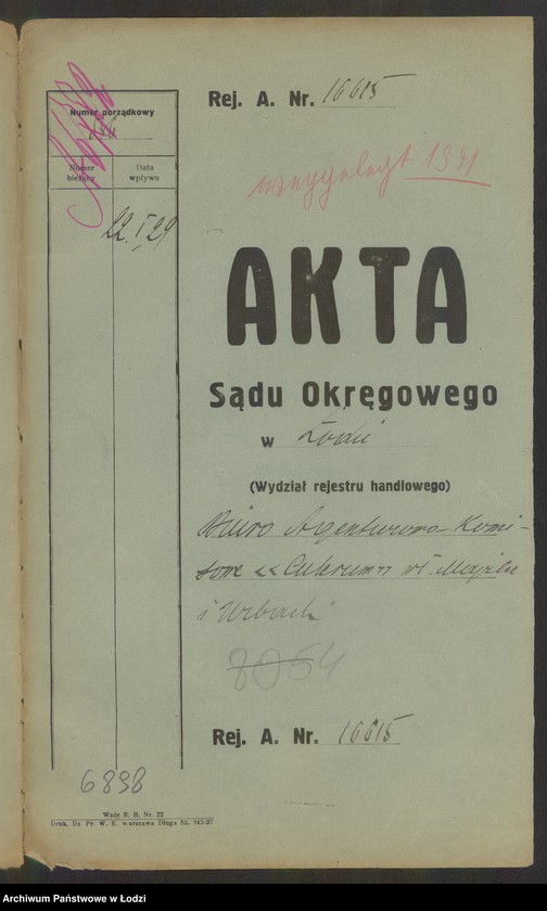 Obraz 2 z jednostki "Majzler i Urbach- Biuro Agenturowo-Komisowe "Cukrum""