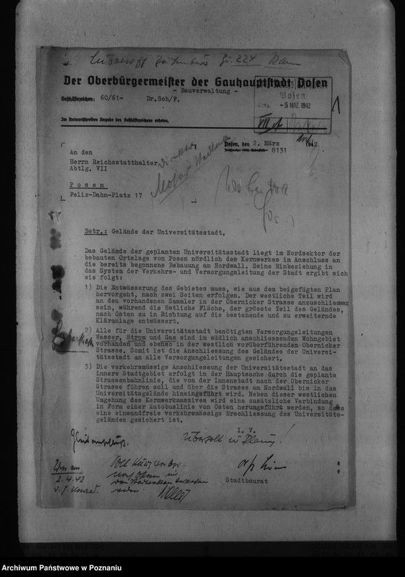 Obraz 5 z jednostki "Baupläne der Universitätsstadt Kornwerk - Posen"