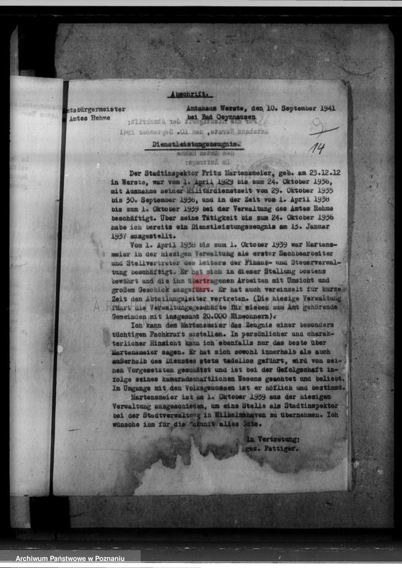 Obraz 18 z jednostki "Bewerbungen um Amtskommissarstellen"