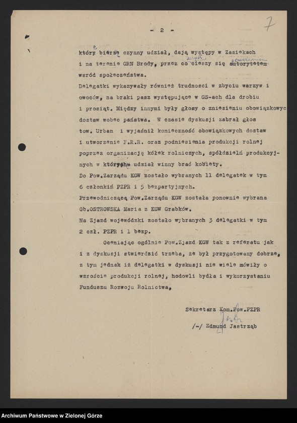 Obraz 9 z jednostki "Liga Kobiet: informacje KW i KP o kampaniach wyborczych w Lidze Kobiet. Informacje KP z konferencji kobiet - delegatek spółdzielczości - 1955, 1959-1960, 1964, 1967"