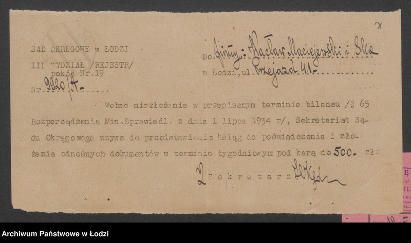 Obraz 9 z jednostki "Wacław Maciejewski i S-ka- przedsiębiorstwo masarskie"