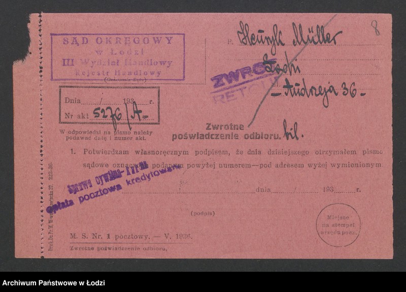 Obraz 10 z jednostki "Henryk Müller – sprzedaż galanterii"