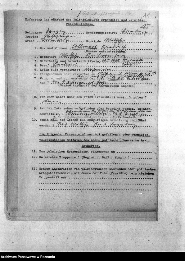 Obraz 15 z jednostki "Amtliche Meldungen. Amtsbezirke Fordon, Falkenberg, Slesin, Monkowarsk - Kreis Bromberg (Bydgoszcz)"