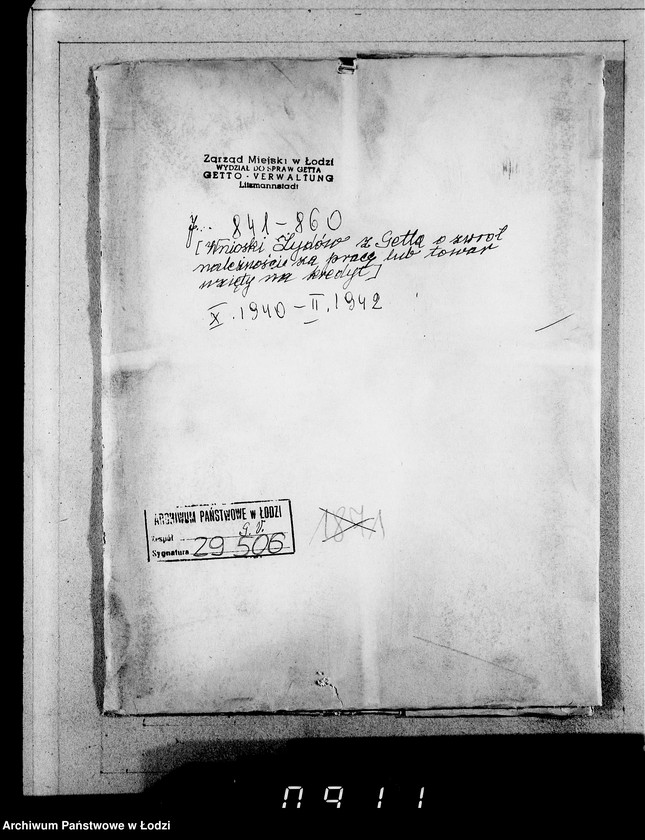 Obraz 4 z jednostki "J.841-860 [Wnioski Żydów z Getta o zwrot należności za prace lub towar wzięty na kredyt]"